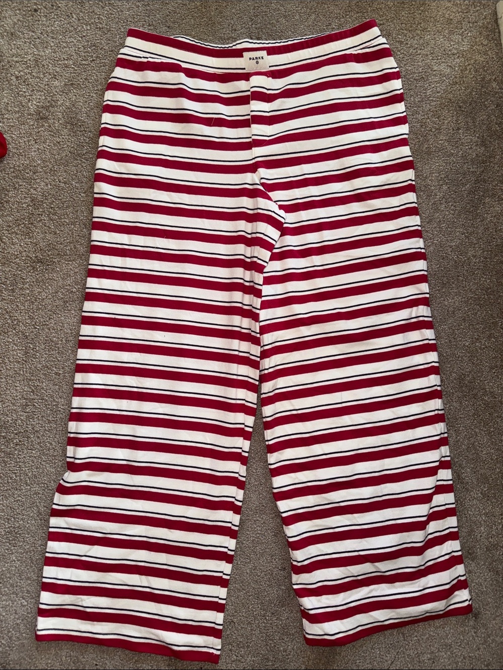 Parke X Target Red and White Striped Wide-Leg Pants